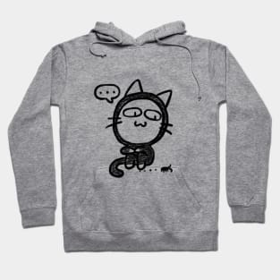 Black cat: I have no idea ( back ) Hoodie